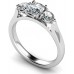 0.98ct Si/fg Round Diamond Trilogy Ring