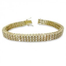 10.10ct F/si2 Round Diamond Tennis Bracelet