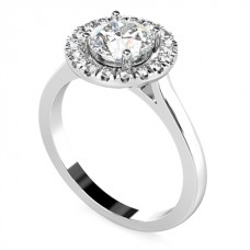 0.70ct Si1/f Round Diamond Halo Ring