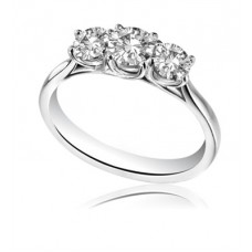 0.80ct Vvs1/e Round Diamond Trilogy Ring