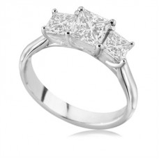 1.00ct Si/g Princess Diamond Trilogy Ring