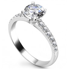 1.00ct  Si2/f Round Diamond Shoulder Set Ring