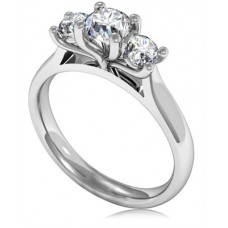 0.63ct Si/f Round Diamond Trilogy Ring