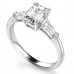 1.00ct Vs2/f Emerald Diamond Trilogy Ring