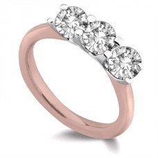 1.00ct Vs2/si1/fg Round Diamond Trilogy Ring