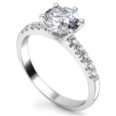 0.95ct I1/e Round Diamond Shoulder Set Ring