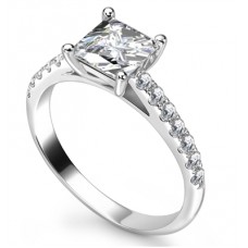 0.75ct Vs1/f Princess Diamond Shoulder Set Ring
