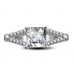 0.85ct Si1/g Princess Diamond Shoulder Set Ring