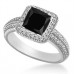 1.00ct Si/fg Princess Black Diamond Ring
