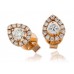 0.60ct Vs/fg Round Diamond Halo Earrings