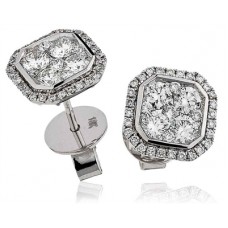 1.15ct Vs/fg Round Diamond Cluster Earrings