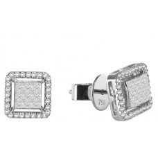 0.76ct Vs/ef Round Diamond Cluster Earrings