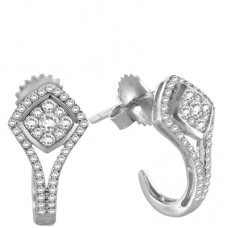 0.50ct Vs/fg Round Diamond Halo Earrings