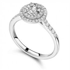 0.85ct Vvs1/f Round Diamond Halo Ring