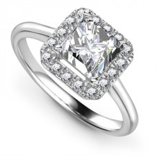 1.00ct Vs2/f Cushion Diamond Halo Ring