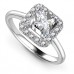 1.00ct Vs2/f Cushion Diamond Halo Ring