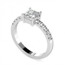 1.00ct Vs2/f Princess Diamond Shoulder Set Ring