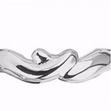 18ct White Gold, Size M, Shaped Wedding Band 18ct White Gold, Size M, Shaped Wedding Band