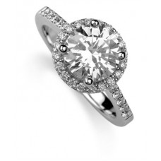 1.10ct Si2/g Round Halo Diamond Ring