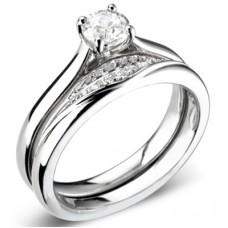 0.80ct Si2/h Round Diamond Bridal Set