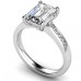 1.20ct Si2/g Emerald Diamond Shoulder Set Ring