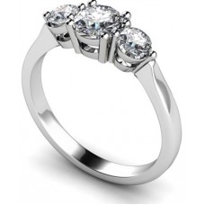 1.30ct Si2/f Round Diamond Trilogy Ring