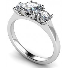 0.70ct Vs2/g Round Diamond Trilogy Ring