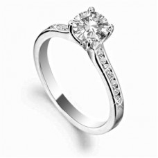 Gia Certified 0.70ct Vvs1/e Round Diamond Shoulder Set Ring