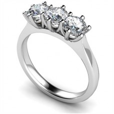 0.56ct Si/f Round Diamond Trilogy Ring