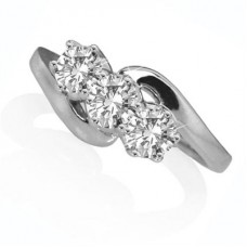 0.56ct Si1/g Round Diamond Trilogy Ring