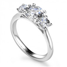 0.65ct Si2/f Round Diamond Trilogy Ring