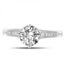 0.75ct Vs1/e Round Diamond Shoulder Set Ring