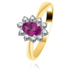 1.00ct Vs/ef Oval Ruby & Diamond Ring