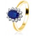 1.33ct Vs/ef Oval Blue Sapphire & Diamond Ring
