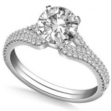 Gia Certified Centre 0.30ct Si1/e Diamond Bridal Set Ring