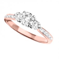 0.75ct I1/h Round Diamond Trilogy Ring
