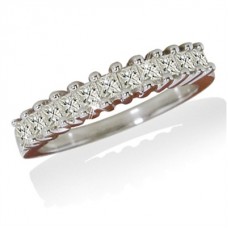 0.64ct Si/fg Princess Diamond Half Eternity Ring