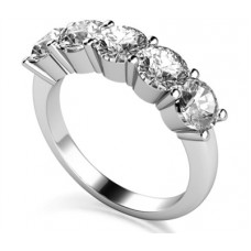 1.00ct I1/f Round Diamond Half Eternity Ring