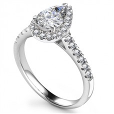 0.91ct If/d Pear Diamond Halo Ring 0.91ct If/d Pear Diamond Halo Ring