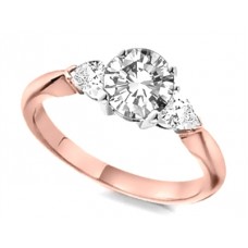 1.20ct Si2/g Round Diamond Trilogy Ring