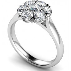 0.50ct Vs/fg Round Diamond Cluster Ring