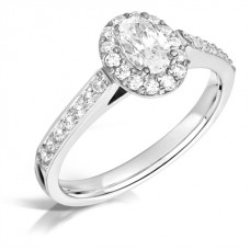 1.10ct Vvs2/f Oval Diamond Halo Ring