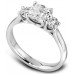 0.75ct Vs2/e Cushion Diamond Trilogy Ring