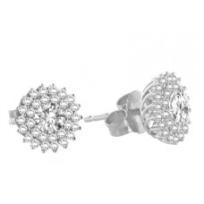 0.60ct Vvs/ef Round Diamond Halo Earrings