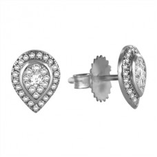 0.25ct Vs/fg Round Diamond Cluster Earrings