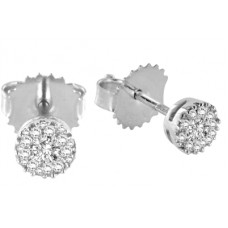 0.25ct Vvs/ef Round Diamond Halo Earrings