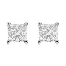 1.10ct Si/h Princess Diamond Stud Earrings