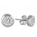 0.50ct Vvs/ef Round Diamond Halo Earrings