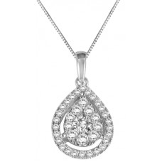 0.50ct Vvs/ef Round Diamond Halo Pendant