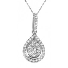 0.24ct Vs/fg Round Diamond Halo Pendant